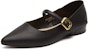 (W) EXULL Q PU Flats Hujung Runcing Dengan Gesper 'Kasual' 7317003760