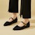 (W) EXULL Q PU Flats Hujung Runcing Dengan Gesper 'Kasual' 7317003760