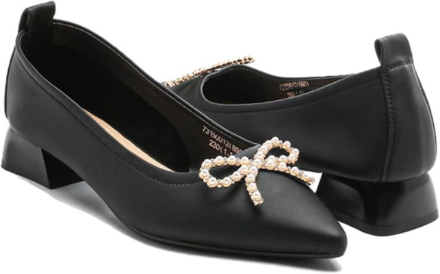 (W) 艾秀Q PU尖头休闲平底鞋‘法式蝴蝶结黑色’ 7315001260 Shop (W) 艾秀Q PU尖头休闲平底鞋‘法式蝴蝶结黑色’ 7315001260