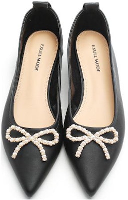 (W) 艾秀Q PU尖头休闲平底鞋‘法式蝴蝶结黑色’ 7315001260 Purchase (W) 艾秀Q PU尖头休闲平底鞋‘法式蝴蝶结黑色’ 7315001260