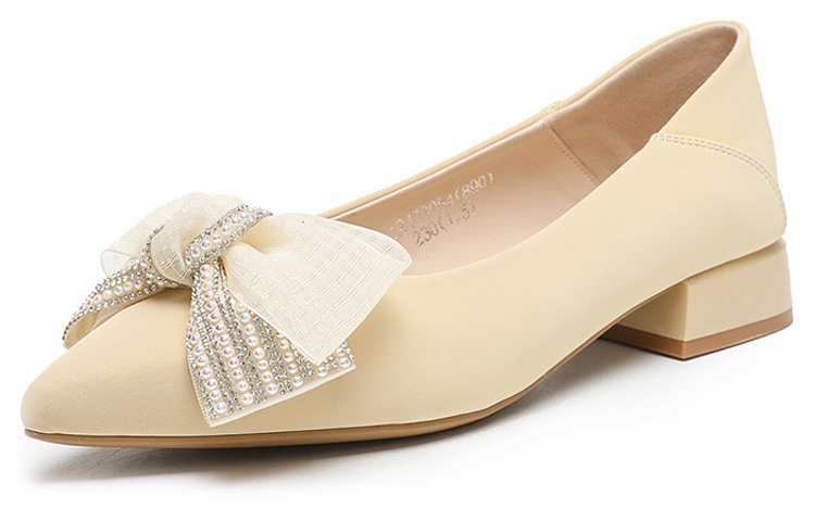 (Women) Exull Q PU Pointed Toe Low Heel 'Yellow Temperament' 1217005420