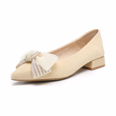 (W) Exull Q PU Pointed Toe Low Heel 'Yellow Temperament'