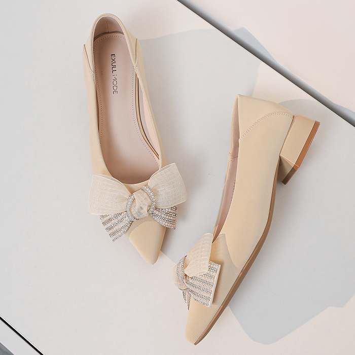 Shop (W) Exull Q PU Sepatu Hak Pendek 'Temperamen Kuning' 1217005420