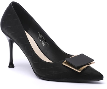 (W) (女性用) EXULL Q PU ポインテッドトゥ スリッポン スティレットヒール 'ブラック' 12I5000660 12I5000660 Order (W) (女性用) EXULL Q PU ポインテッドトゥ スリッポン スティレットヒール 'ブラック' 12I5000660 12I5000660