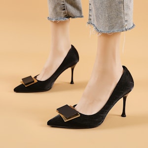 (W) (女性用) EXULL Q PU ポインテッドトゥ スリッポン スティレットヒール 'ブラック' 12I5000660 12I5000660 Lookbook (W) (女性用) EXULL Q PU ポインテッドトゥ スリッポン スティレットヒール 'ブラック' 12I5000660 12I5000660