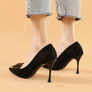 (W) (女性用) EXULL Q PU ポインテッドトゥ スリッポン スティレットヒール 'ブラック' 12I5000660 12I5000660 Shop (W) (女性用) EXULL Q PU ポインテッドトゥ スリッポン スティレットヒール 'ブラック' 12I5000660 12I5000660