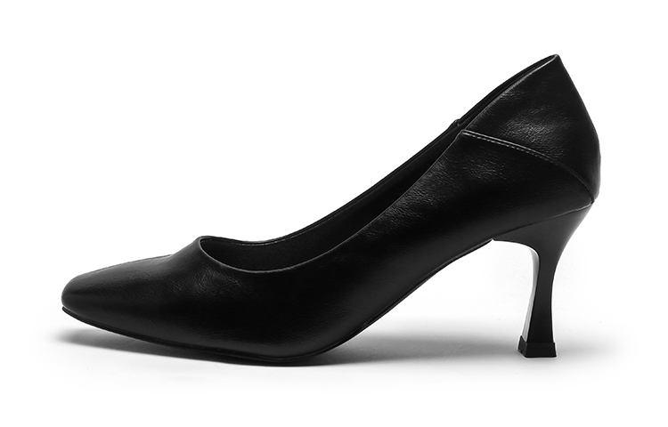 (Women) Exull Q PU Pointed Toe Stiletto Heels 'Black Comfort' 1215001460