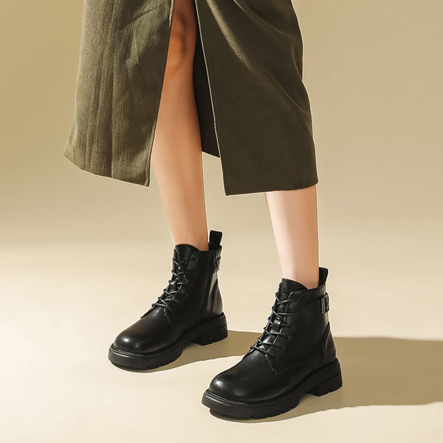 Shop (W) Exull Q PU Retro 'Martens Hitam Inggris' 1218638260