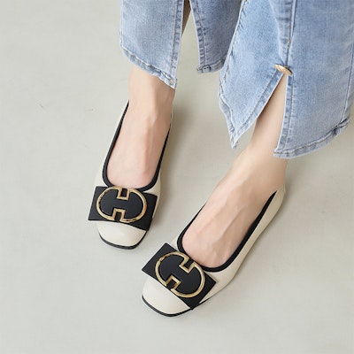 (W) Exull Q Slip-On Kulit Biri-Biri 'Kasut Rata Kasual' 12170048 1