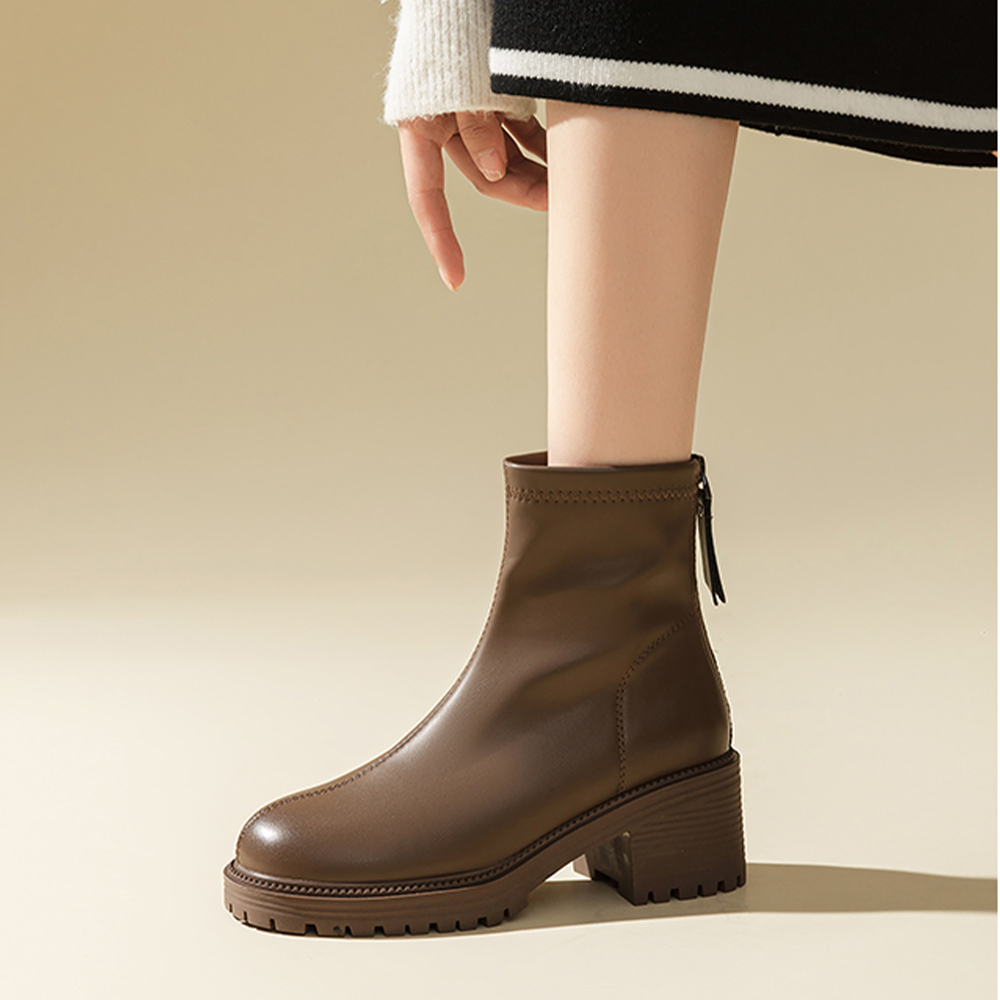 Lookbook (W) 엑설 큐 숏부츠 (레트로 청키힐) 1218652297