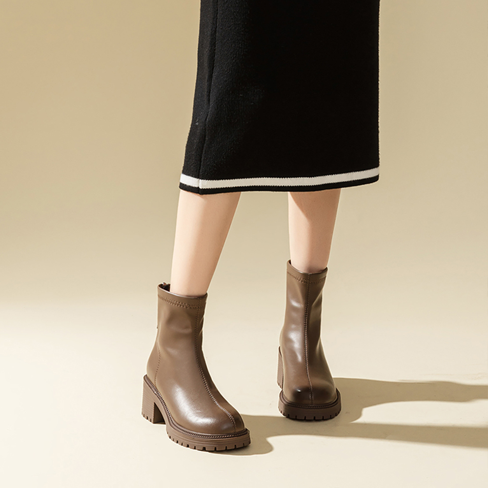 Shop (W) 엑설 큐 숏부츠 (레트로 청키힐) 1218652297