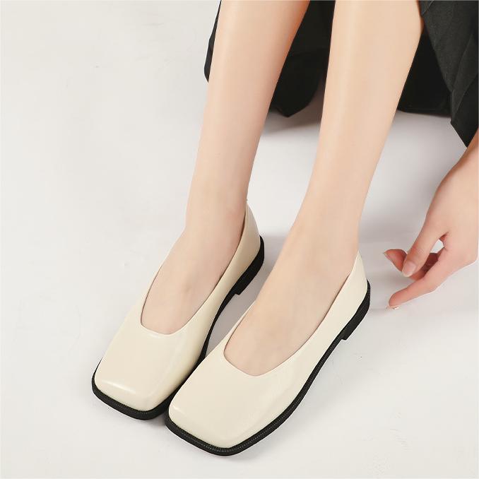 Shop (W) Exull Q Punta Cuadrada Zapato Plano Casual 'Beige Confort' 8217000671