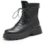 Buy (W) Exull Q Kulit Sintetik 'Kasut Boot Gaya London Marten Hitam' 1218630260