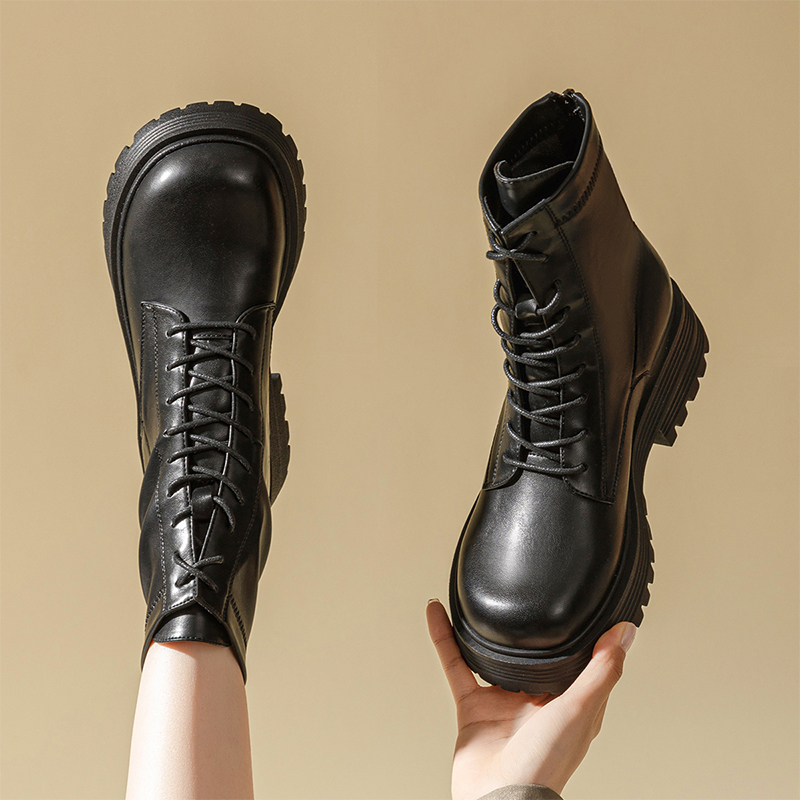 Order (W) Exull Q Kulit Sintetik 'Kasut Boot Gaya London Marten Hitam' 1218630260