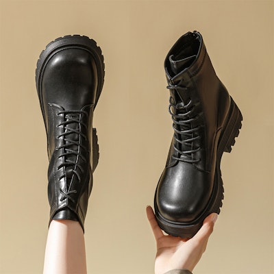 (W) Exull Q Kulit Sintetik 'Kasut Boot Gaya London Marten Hitam' 1218630260 Order (W) Exull Q Kulit Sintetik 'Kasut Boot Gaya London Marten Hitam' 1218630260