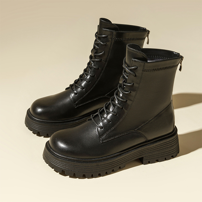 Shop (W) Exull Q Kulit Sintetik 'Kasut Boot Gaya London Marten Hitam' 1218630260