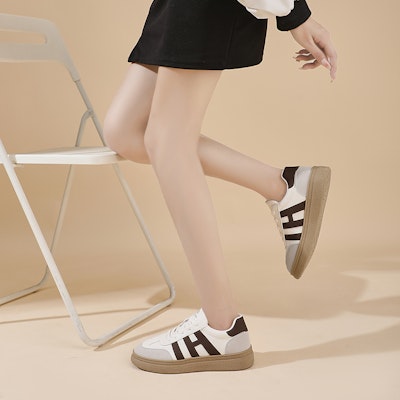 (W) Exull Q Kulit Sintetis 'Retro Sol Tebal Kasual Bawah Rendah' 7317403230 9