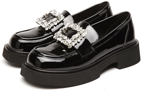 (W) Exull Q 人造革水钻法式厚底乐福鞋 7317102219 6