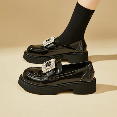 (W) Exull Q 人造革水钻法式厚底乐福鞋 7317102219 15