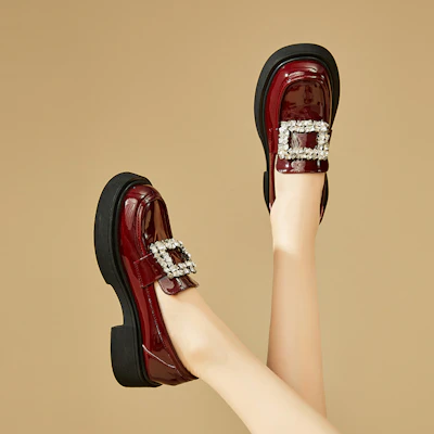 (W) Exull Q 人造革水钻法式厚底乐福鞋 7317102219 Sizing (W) Exull Q 人造革水钻法式厚底乐福鞋 7317102219