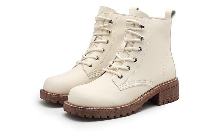 Lookbook (W) Botas Martin Exull Q Cuero Sintético Beige Punta Redonda Suela Gruesa Británico. 1218606671