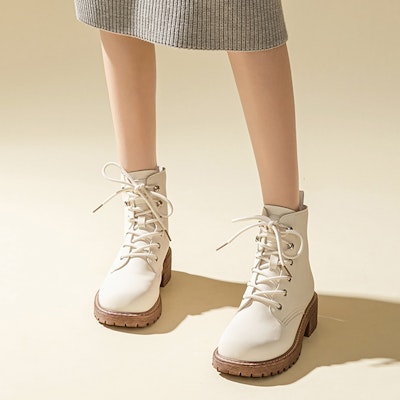 (W) Botas Martin Exull Q Cuero Sintético Beige Punta Redonda Suela Gruesa Británico. 1218606671 Shop (W) Botas Martin Exull Q Cuero Sintético Beige Punta Redonda Suela Gruesa Británico. 1218606671