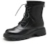 Buy (W) Exull Q But Kasut Bertumit Kulit Sintetik 'Gaya British Hitam' 7218603660