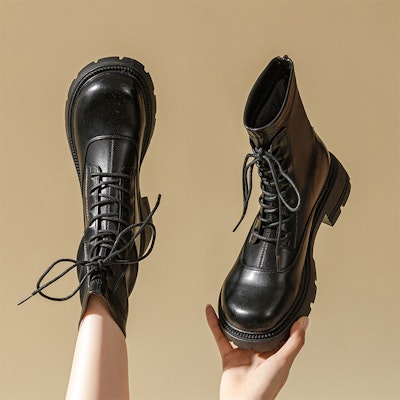 (W) Exull Q Sepatu Boot Kulit Sintetis Gaya Inggris 'Hitam' 7218603660 Order (W) Exull Q Sepatu Boot Kulit Sintetis Gaya Inggris 'Hitam' 7218603660