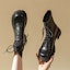 Order (W) Exull Q But Kasut Bertumit Kulit Sintetik 'Gaya British Hitam' 7218603660
