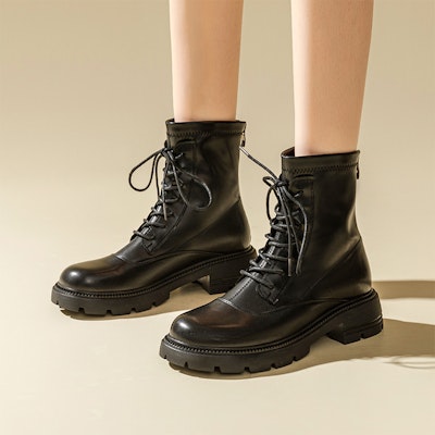 (Women) Exull Q Synthetic Leather Elevator Boots 'British Style Black' 7218603660 Purchase (Women) Exull Q Synthetic Leather Elevator Boots 'British Style Black' 7218603660