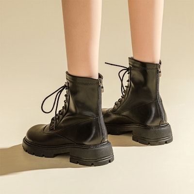 (Women) Exull Q Synthetic Leather Elevator Boots 'British Style Black' 7218603660 Details for (Women) Exull Q Synthetic Leather Elevator Boots 'British Style Black' 7218603660