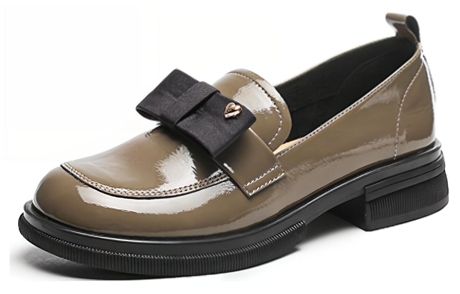 Order EXULL 依思Q 合成革時尚休閒單鞋 3.5cm 女款 軍綠