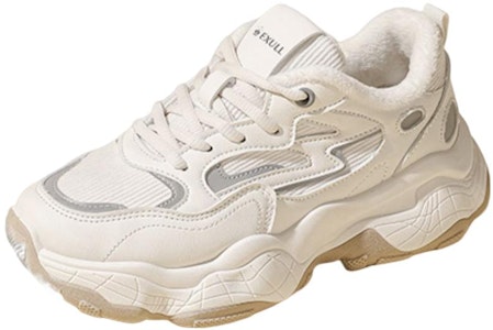 EXULL 依思Q 合成革 厚底增高 低幫 老爹鞋 女款 米白色 Buy EXULL 依思Q 合成革 厚底增高 低幫 老爹鞋 女款 米白色