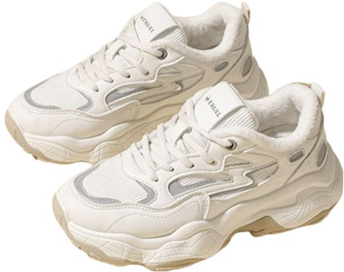 EXULL 依思Q 合成革 厚底增高 低幫 老爹鞋 女款 米白色 Order EXULL 依思Q 合成革 厚底增高 低幫 老爹鞋 女款 米白色