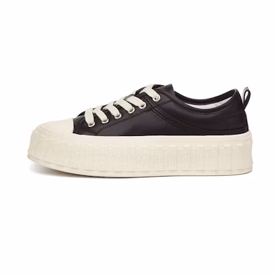 (W) Exull Q Synthetic Leather Platform Low Top 'Thick Sole Lace-Up'