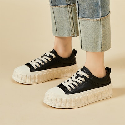 (W) Exull Q Cuero Sintético Plataforma Baja 'Suela Gruesa con Cordones' 7317404260 Cheap (W) Exull Q Cuero Sintético Plataforma Baja 'Suela Gruesa con Cordones' 7317404260