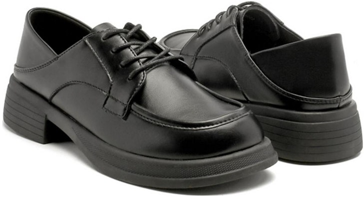 (Women) Exull Q Synthetic Leather Retro British Chunky Heel Loafer 'Black' 1315103060 Lookbook (Women) Exull Q Synthetic Leather Retro British Chunky Heel Loafer 'Black' 1315103060
