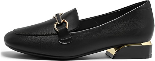 (Women) Exull Q Synthetic Leather Slip-On 'British Style Block Heel Black' 1315100460 (Women) Exull Q Synthetic Leather Slip-On 'British Style Block Heel Black' 1315100460