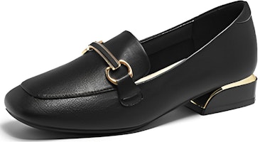 (W) (女性用)エクサールQ合皮スリッポン '英国風ブロックヒール 黒' 1315100460 1315100460 Order (W) (女性用)エクサールQ合皮スリッポン '英国風ブロックヒール 黒' 1315100460 1315100460