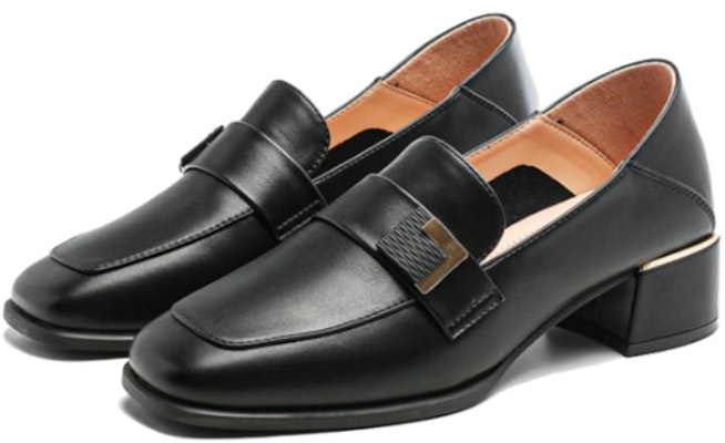 (Women) Exull Q Synthetic Leather Slip-On Square Toe High Heels 'Black' 7315101760 Order (Women) Exull Q Synthetic Leather Slip-On Square Toe High Heels 'Black' 7315101760