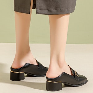 (W) Exull Q Tacones Altos Punta Cuadrada Slip-On Cuero Sintético 'Negro' 7315101760 Shop (W) Exull Q Tacones Altos Punta Cuadrada Slip-On Cuero Sintético 'Negro' 7315101760