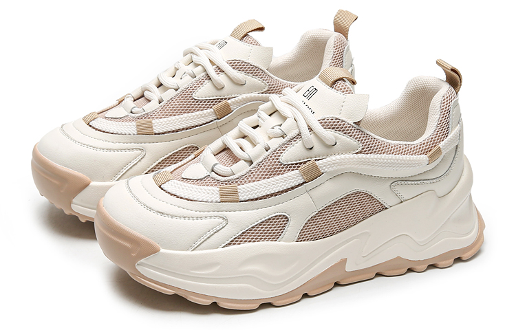 Order EXULL 依思Q 網布 厚底百搭休閒 老爹鞋 6.5公分 女款 卡其色