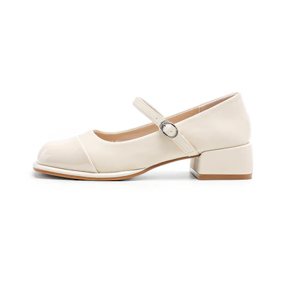 (W) Exull Qi Esprit Mary Jane High Heels 'Ivory French Chic'