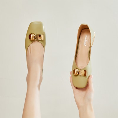 (W) EXULL Qi Fashion Kulit Klasik 'Chunky Heel' 82150023 4