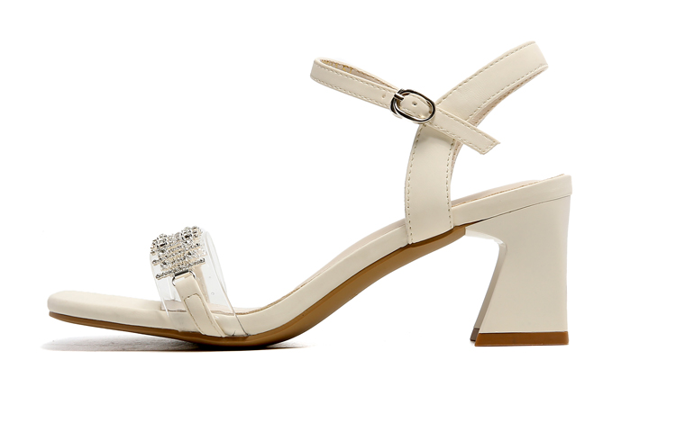 (W) Exull Qi Fashion Sandal 'Elegant Buckle Strap Block Heel Square Toe'