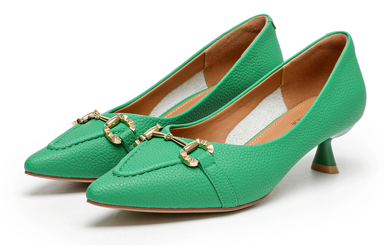 Lookbook (Women) EXULL Qi Leather 'Elegant Temperament Wineglass Heel Green' 1217000740