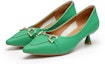 Lookbook (Women) EXULL Qi Leather 'Elegant Temperament Wineglass Heel Green' 1217000740