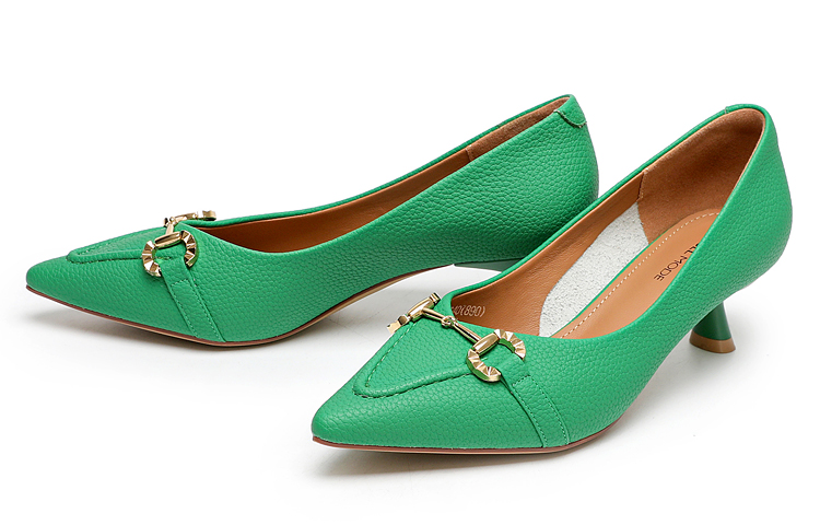 Shop (Women) EXULL Qi Leather 'Elegant Temperament Wineglass Heel Green' 1217000740