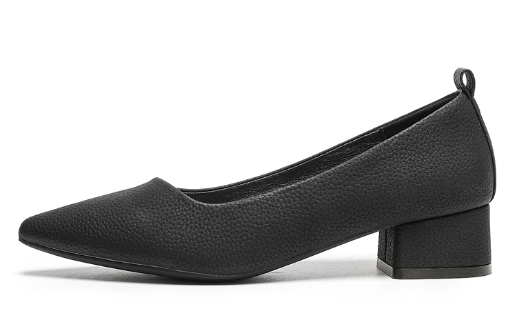 (Women) EXULL Qi Leather Casual Black 'Temperament Gentle' 1217002560