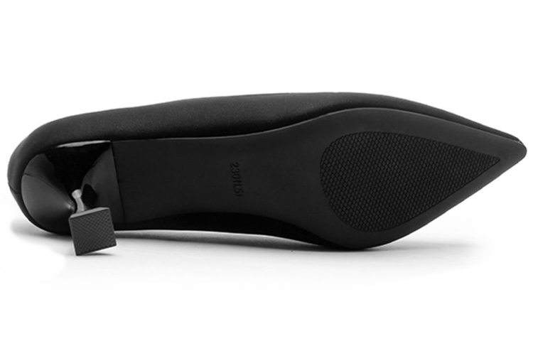 Order (Women) EXULL Qi Leather Pointed Toe Slip-On Stiletto 'Black' 1315001060